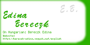 edina bereczk business card